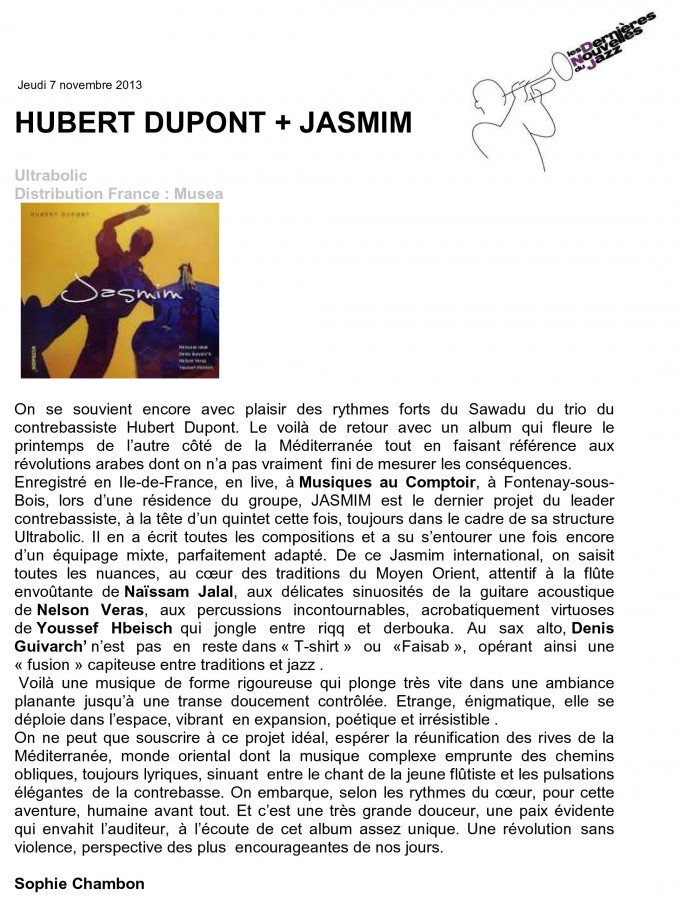 Chronique Jasmim nov 2013 - DNJ