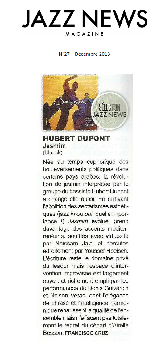 Chronique Jasmim Jazz News Déc 2013